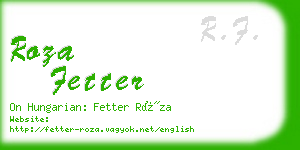 roza fetter business card